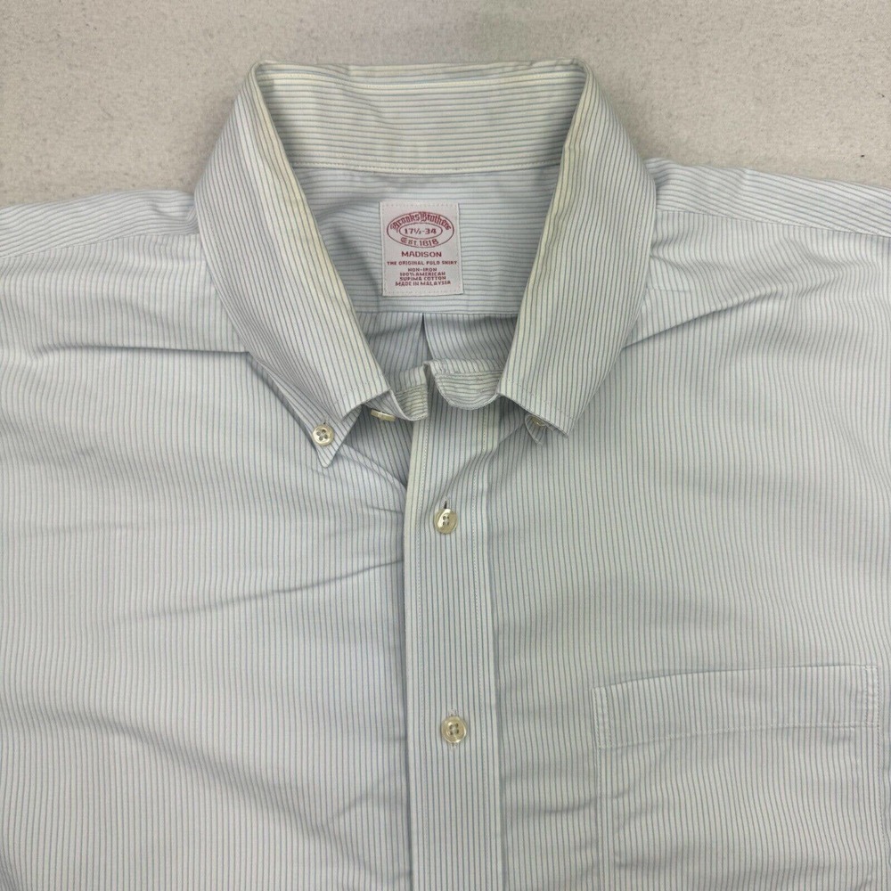 Brooks Brothers Mens Button Down Dress Shirts Lot of 2 Madison 17.5 - 34 - Picture 3 of 12